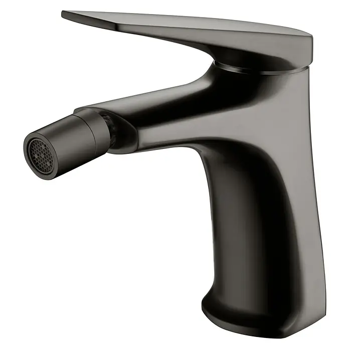 Imex Delos Grifo monomando de bidé - Black gun metal - Grifo de bidé negro con un diseño moderno. Fabricado con precisión, combina funcionalidad y estética para una experiencia de baño elegante.