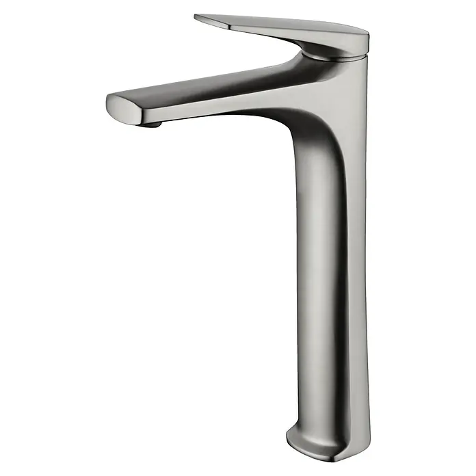 Imex Delos Grifo de lavabo alto - Acero - Elegante grifo de baño alto en níquel cepillado. Una pieza moderna para cualquier baño.