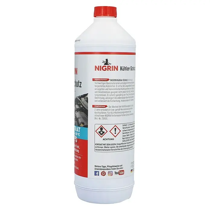 Nigrin Kühlerschutz Langzeit - 1 l, -38 °C - NIGRIN Kühler-Schutz: Hochwertiger Kühlmittel-Schutz vor Frost, Korrosion und Überhitzung, ideal für herkömmliche Kühlsysteme.