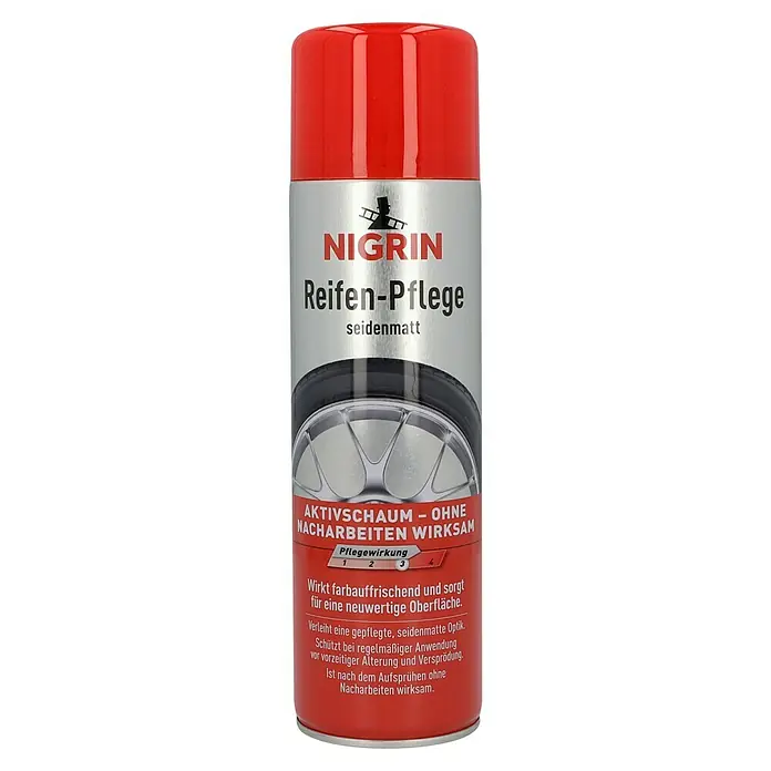 Nigrin Reifenpflege - 500 ml - Nigrin Reifenpflege Seidenmatt: Aktivschaum für die Reifenpflege, wirkt farbauffrischend und schützt vor Alterung. Für eine neuwertige Oberfläche!