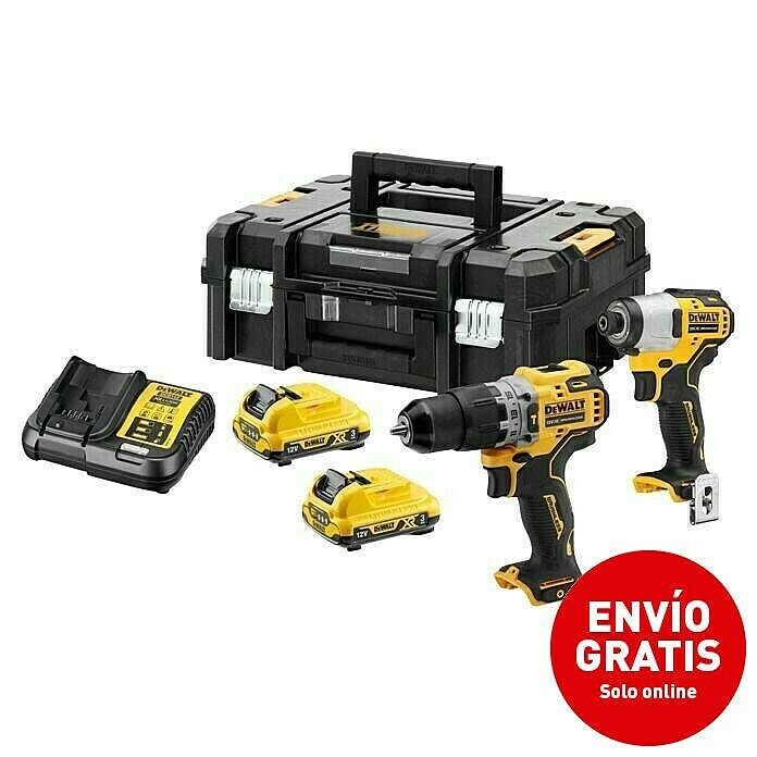 DeWalt Set de taladro atornillador de batería + atornillador de impacto DCK2111L2T (12 V, 2 baterías, 3 Ah) | BAUHAUS