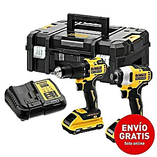 DeWalt XR 18V Set de taladro atornillador de batería + atornillador de impacto DCK2062L2T (18 V, 2 baterías, 3 Ah)