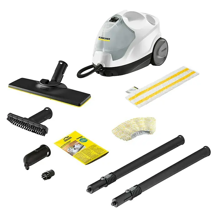 Kärcher Dampfreiniger SC 4 EasyFix - 2.000 W, Behältervolumen: 0,8 l - Das Kärcher Dampfreinigungsset mit Zubehör umfasst verschiedene Düsen, Bürsten und Tücher für die Reinigung verschiedener Oberflächen.