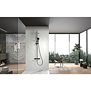 Imex Sistema de ducha Eco-Kent (Con grifo termostático, Distancia entre orificios: 150 cm, Número de tipos de chorro: 3 ud., Negro)