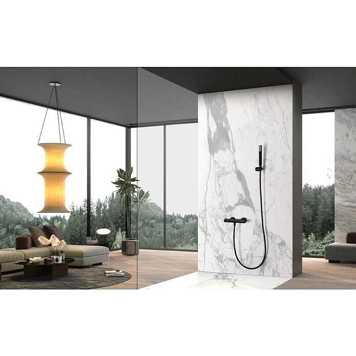 Imex Génova Grifo con termostato (Ancho: 29,5 cm, Negro, Mate) | BAUHAUS