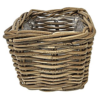 Van der Leeden Pflanzkasten (L x B x H: 21 x 21 x 19 cm, Rattan, Grau)