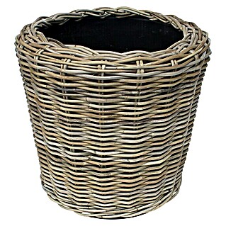 Van der Leeden Drypot Pflanzkorb (Ø x H: 32 x 44 cm, Rattan, Grau)