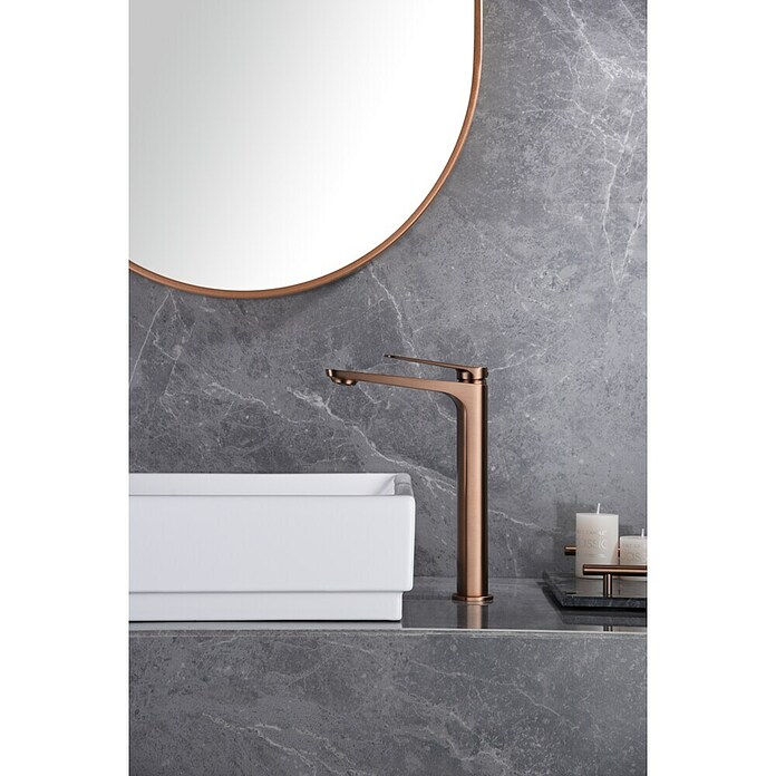 Imex Nápoles Grifo de lavabo Alto (Oro rosa) | BAUHAUS