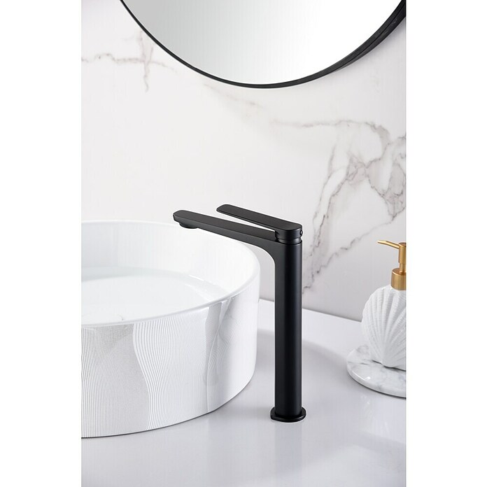 Imex Nápoles Grifo de lavabo Alto (Negro) | BAUHAUS