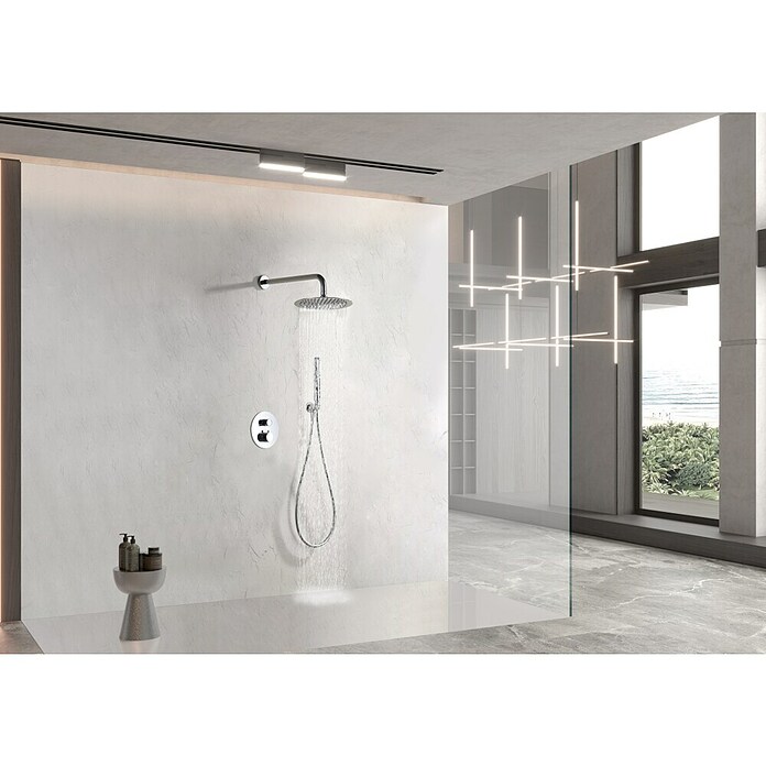 Imex Nápoles Sistema de ducha empotrado (Cartucho del termostato, Cromo) | BAUHAUS