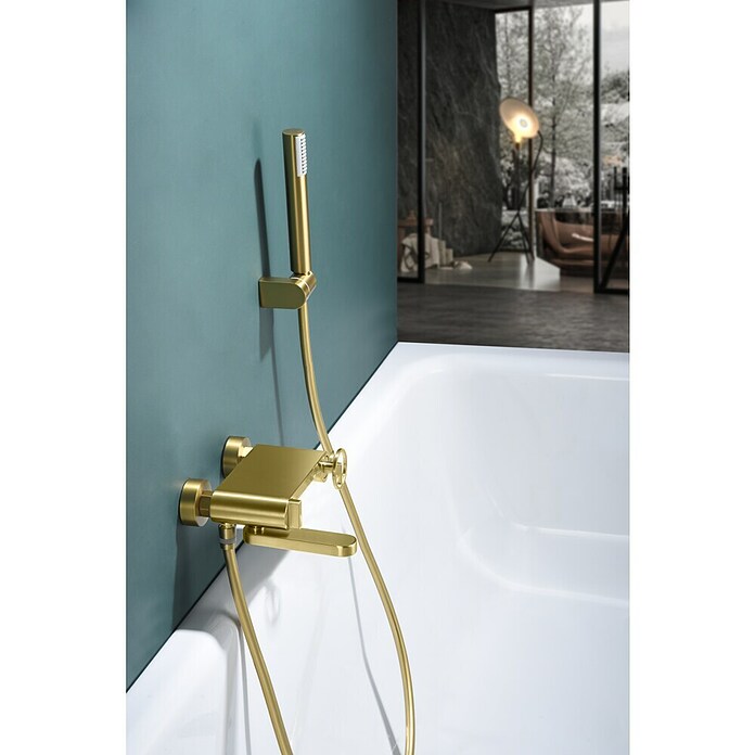 Imex Olimpo Grifo monomando de bañera (Oro cepillado) | BAUHAUS