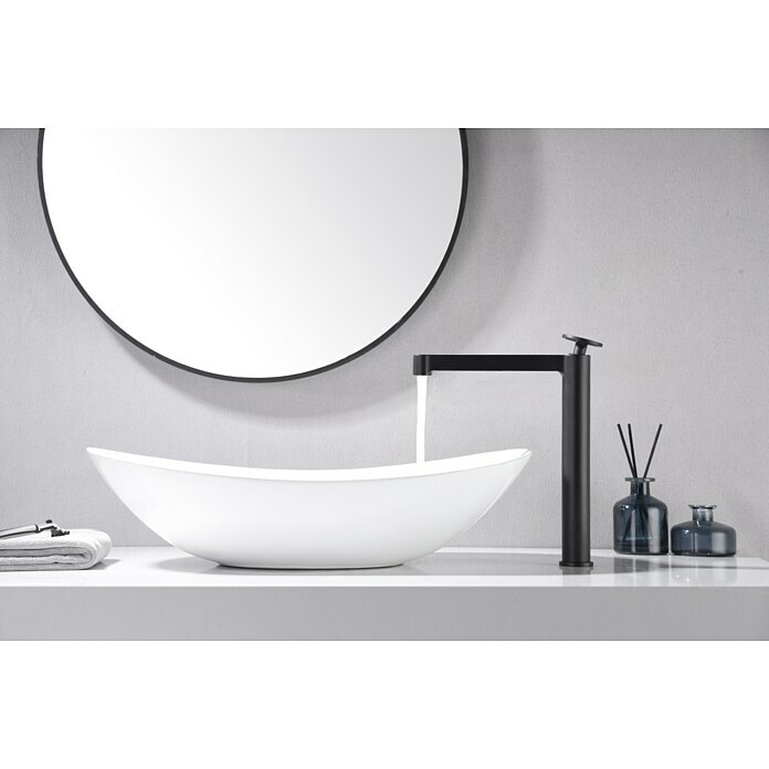 Imex Olimpo Grifo De Lavabo Alto Negro Bauhaus