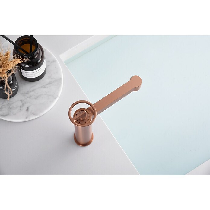 Imex Olimpo Grifo de lavabo (Oro rosa, Satinado) | BAUHAUS