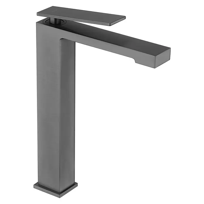 Imex Pisa Grifo de lavabo alto - Black gun - Elegante y moderno grifo en un acabado oscuro. Ideal para diseños de baños contemporáneos, ofrece una solución de agua con estilo.