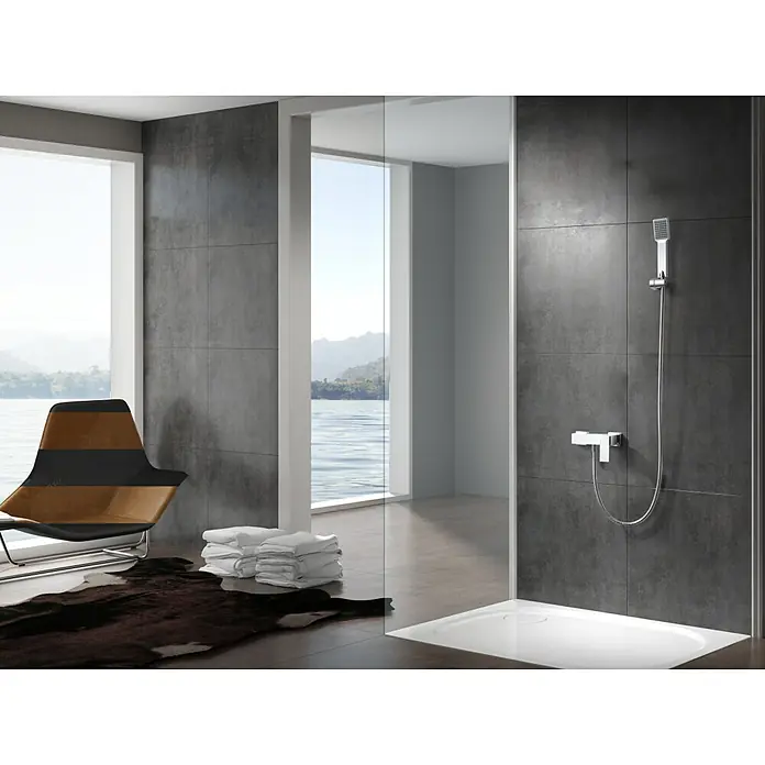 Imex Pisa Grifo de ducha - Cromo - Cabina de ducha con elegante grifo de ducha y plato de ducha. Un diseño moderno para una elegante experiencia de baño.