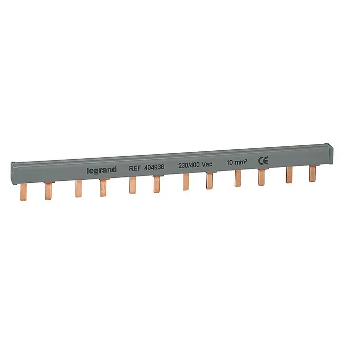 Legrand Peine de distribución eléctrica bipolar - Fase + Neutro, 10 mm² - Bloque de distribución Legrand, 10 mm², 230/400 Vac, una solución fiable para conexiones eléctricas y distribución en instalaciones.