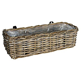 Van der Leeden Balkonkasten (Max. Außenlänge: 46 cm, Grau, Rattan)