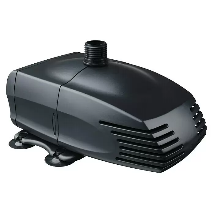 Ubbink Wasserspielpumpe ProLine 1400 Eco - Fördermenge pro Std.: 1.400 l - Schwarze Tauchpumpe aus Kunststoff mit Gewindeanschluss oben, Ansauggittern und Saugnäpfen.