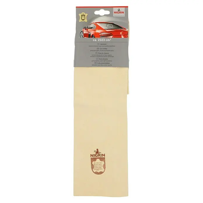 Nigrin Autoleder - 37 x 37 cm, Leder - Nigrin Autoleder zur schonenden Trocknung von Lack, Chrom und Kunststoffteilen. Ideal für die Autopflege und Reinigung.