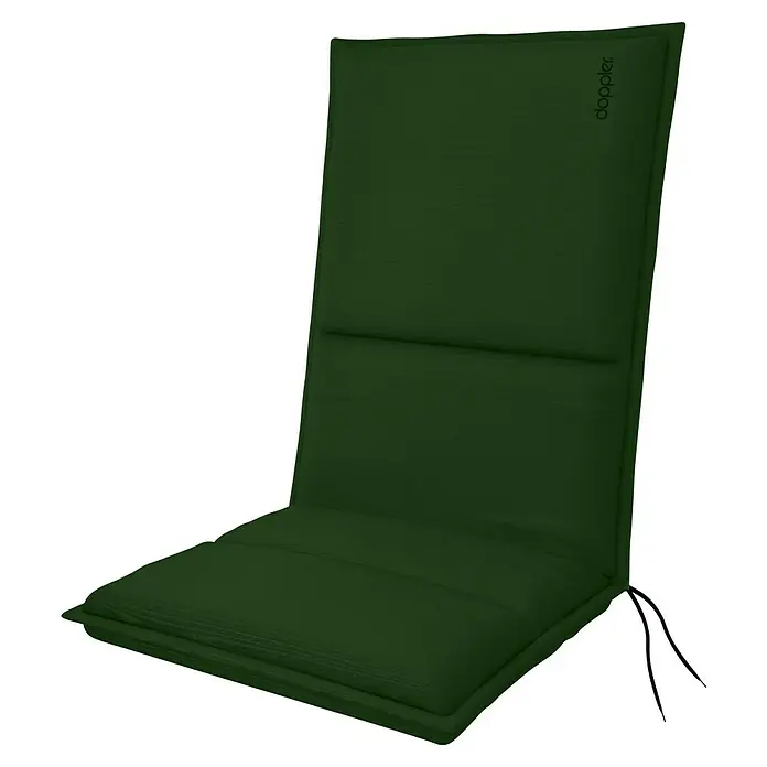 Doppler Sitzauflage Midi City - Dunkelgrün, L x B x H: 110 x 48 x 6 cm, Polyester - Ein grünes Sitzkissen für Gartenstühle mit dem Doppler Logo, ideal für bequeme Stunden im Freien. Die perfekte Ergänzung für Gartenmöbel.