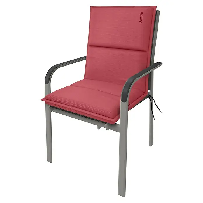 Doppler Sitzauflage City - Pink, Niederlehner, L x B x H: 100 x 48 x 6 cm, Polyester - Gepolsterter Doppler-Gartenstuhl mit Armlehnen und Bezug in Himbeerrot für bequemes Sitzen im Freien.