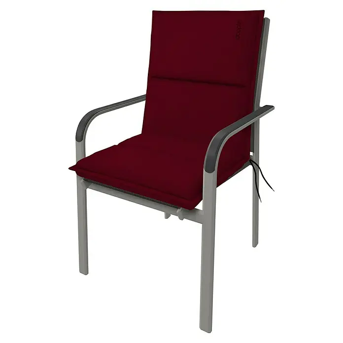Doppler Sitzauflage City - Rot, Niederlehner, L x B x H: 100 x 48 x 6 cm, Polyester - Gepolsterter Esszimmerstuhl mit rotem Sitzkissen und grauen Armlehnen. Der moderne Stuhl bietet Komfort und Stil für jeden Essbereich.