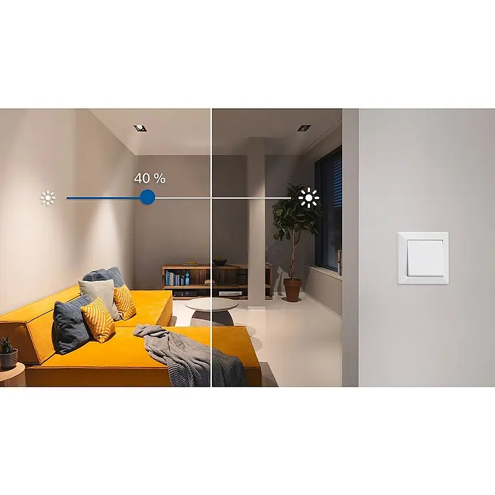 Bosch Smart Home Dimmer - Unterputz, 230 V, Smarte Steuerung: Bosch Smart Home App - Smart Home Beleuchtung mit Dimmfunktion. Die Helligkeit lässt sich stufenlos einstellen, um die perfekte Atmosphäre zu schaffen.