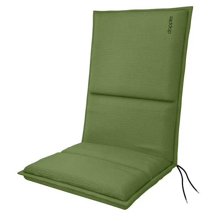 Doppler Sitzauflage Midi City - Hellgrün, L x B x H: 110 x 48 x 6 cm, Polyester - Hier ist ein olivgrünes Sitzkissen mit hohem Rücken von Doppler. Ideal für Gartenmöbel und entspanntes Sitzen im Freien.