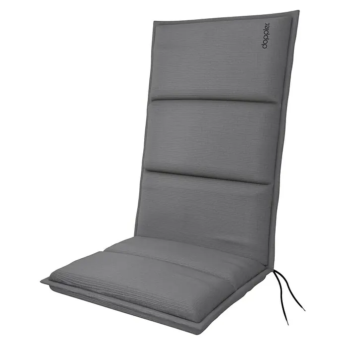 Doppler Sitzauflage Hochlehner City - Grau, L x B x H: 119 x 48 x 6 cm, Polyester - Grauer Doppler-Stuhlkissen mit Rückenlehne, ideal für bequemes Sitzen im Garten oder auf der Terrasse. Das Kissen bietet optimalen Komfort.