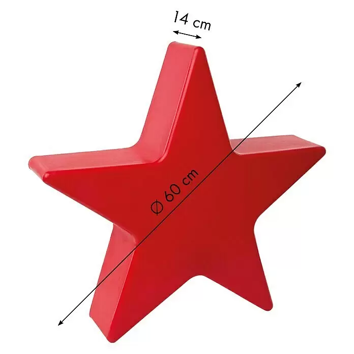 8 Seasons Design Shining LED-Stern Star - Rot, Durchmesser: 60 cm, Polyethylen, 9 W - Detailaufnahme