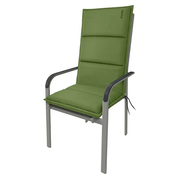 Doppler Sitzauflage Hochlehner City - Hellgrün, L x B x H: 119 x 48 x 6 cm, Polyester - Der grüne Doppler-Gartenstuhl mit Armlehnen bietet Komfort und Stil für entspannte Stunden im Freien. Einladend und wetterfest.