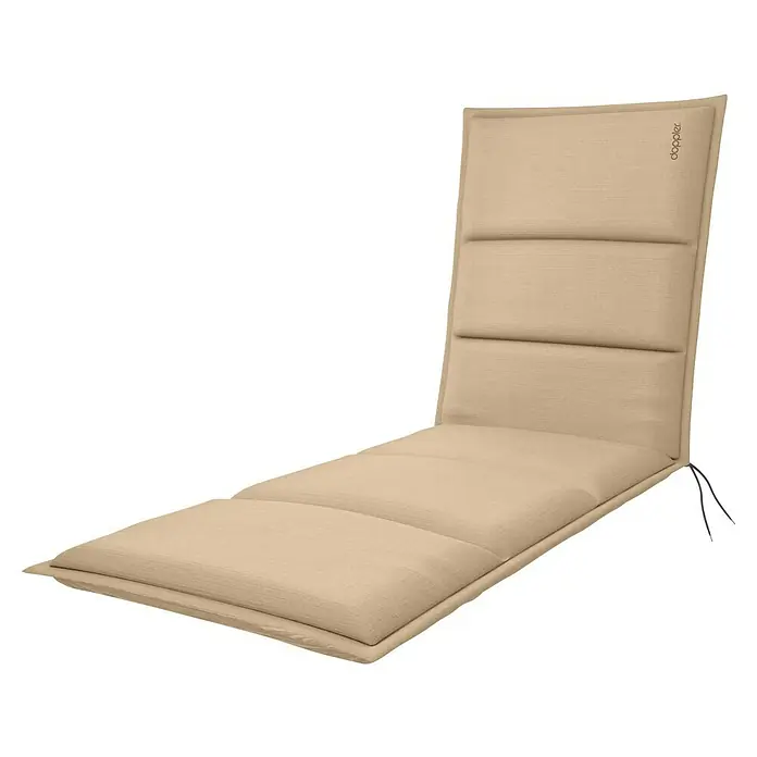 Doppler Liegenauflage City - Beige, L x B x H: 195 x 60 x 6 cm, Liegenauflage - Beige Liegeauflage mit Kopfteil und Schnüren zur Befestigung, ideal für Gartenmöbel und entspanntes Sonnenbaden.