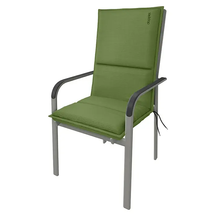 Doppler Sitzauflage Midi City - Hellgrün, L x B x H: 110 x 48 x 6 cm, Polyester - Der Doppler Sessel in Grün mit grauem Gestell ist ein stilvolles und bequemes Möbelstück für den Außenbereich.