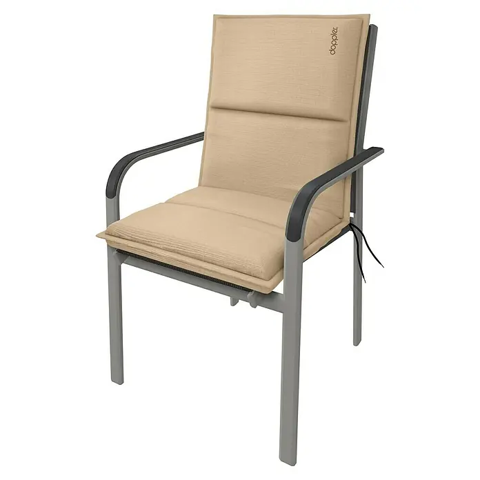 Doppler Sitzauflage City - Beige, Niederlehner, L x B x H: 100 x 48 x 6 cm, Polyester - Komfortabler Gartenstuhl mit bequemer, beige Sitzauflage und Rückenlehne für entspannte Stunden im Freien. Ideal für Terrasse und Garten.