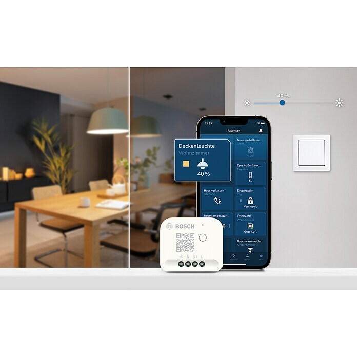 Bosch Smart Home Dimmer (Unterputz, 230 V, Smarte Steuerung: Bosch Smart Home App) | BAUHAUS