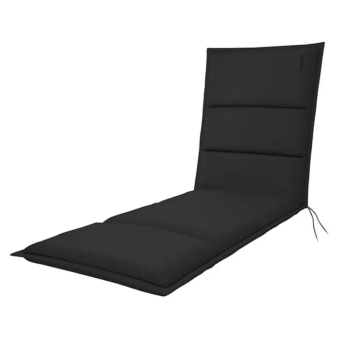 Doppler Liegenauflage City - Schwarz, L x B x H: 195 x 60 x 6 cm, Liegenauflage - Schwarze Liegenauflage mit drei Polsterbereichen und hohem Rückenteil für bequemes Entspannen im Garten oder auf der Terrasse.