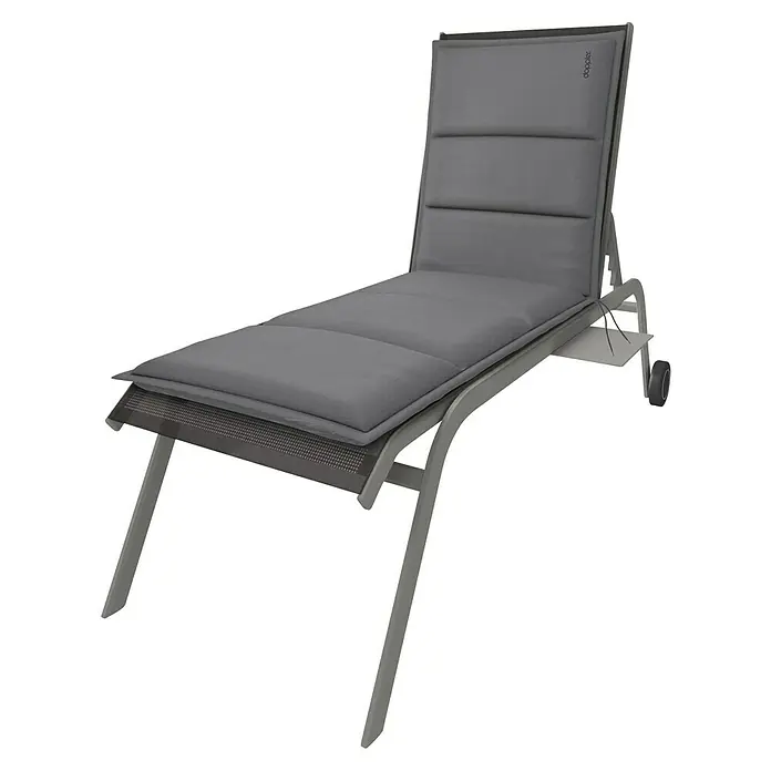 Doppler Liegenauflage City - Grau, L x B x H: 195 x 60 x 6 cm, Liegenauflage - Graue Sonnenliege mit verstellbarer Rückenlehne und Rädern für einfachen Transport, ideal für entspannte Stunden im Freien.