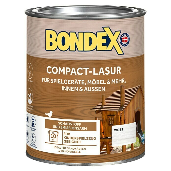 Bondex Holzlasur Compact (Weiß, 750 ml)