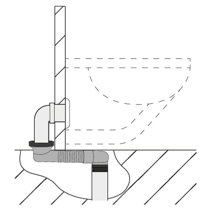 WC-Anschlussbogen (Durchmesser: 90 mm, Grau) | BAUHAUS