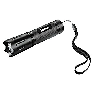 Hama LED-Taschenlampe Classic C-118 (Batteriebetrieben, Schwarz, 100 lm)