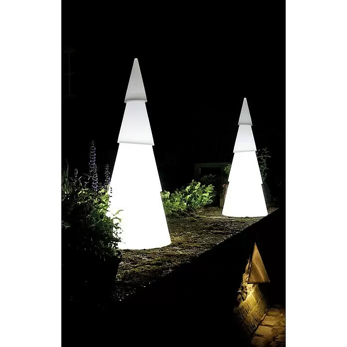 8 Seasons Design Shining LED-Solar-Weihnachtsleuchte Tree - Weiß, Durchmesser: 29 cm - Stimmungsaufnahme