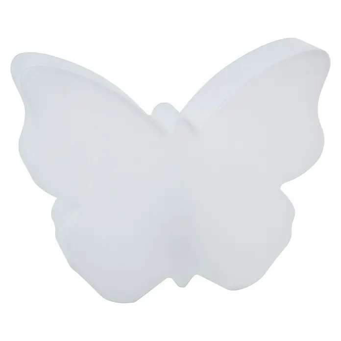 8 Seasons Design Shining Dekoleuchte Butterfly - 9 W, Weiß, L x B x H: 10 x 40 x 32 cm - Nahaufnahme einer weißen Schmetterlingsdekorationsleuchte, die ein warmes und stimmungsvolles Licht für jeden Raum erzeugt.