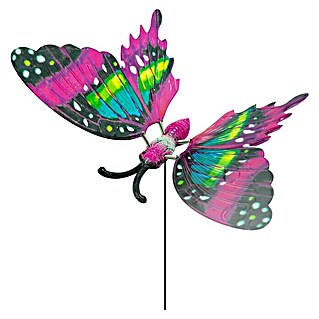 Pflanzenstecker Schmetterling (L x B x H: 15 x 21 x 60 cm, Kunststoff, Rosa)