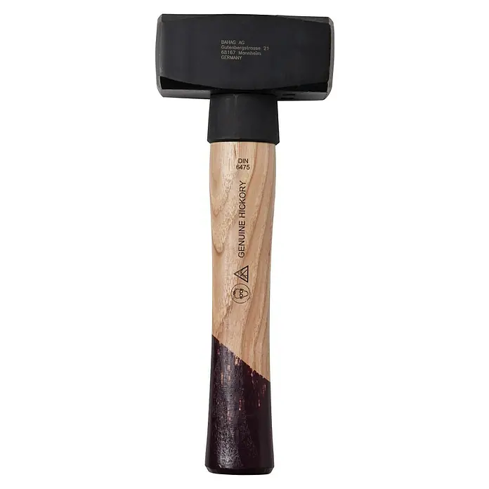 Wisent Mazo - 2.000 g, Acero - Un mazo con cabeza negra y mango de madera de nogal americano. Perfecto para trabajos pesados.