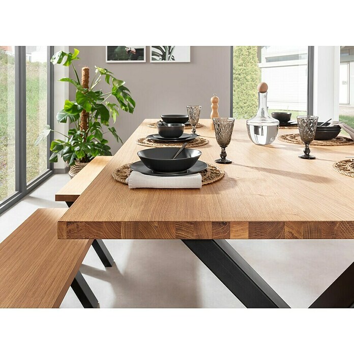 Pur Iternal Black Edition Noga za mizo  (900 x 180 x 712 mm, X oblika, 2 kos) | 4560 - Massivholz / Tischplatten | GADC - Leimholz | GAD - Regale | GA - Leimholz / Regale | G - Holz/Bauelem | BAUHAUS