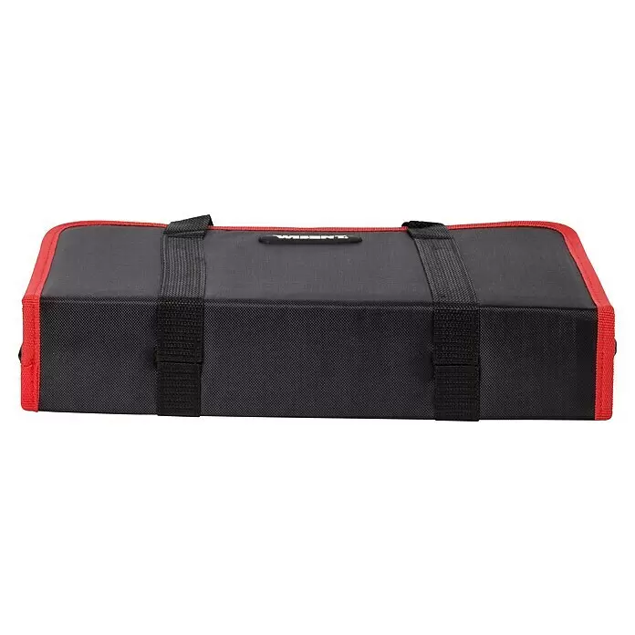 Wisent Maletín de herramientas Servicebag - 56 pzs. - Bolsa de herramientas de tela negra con ribete rojo y dos correas de transporte negras.