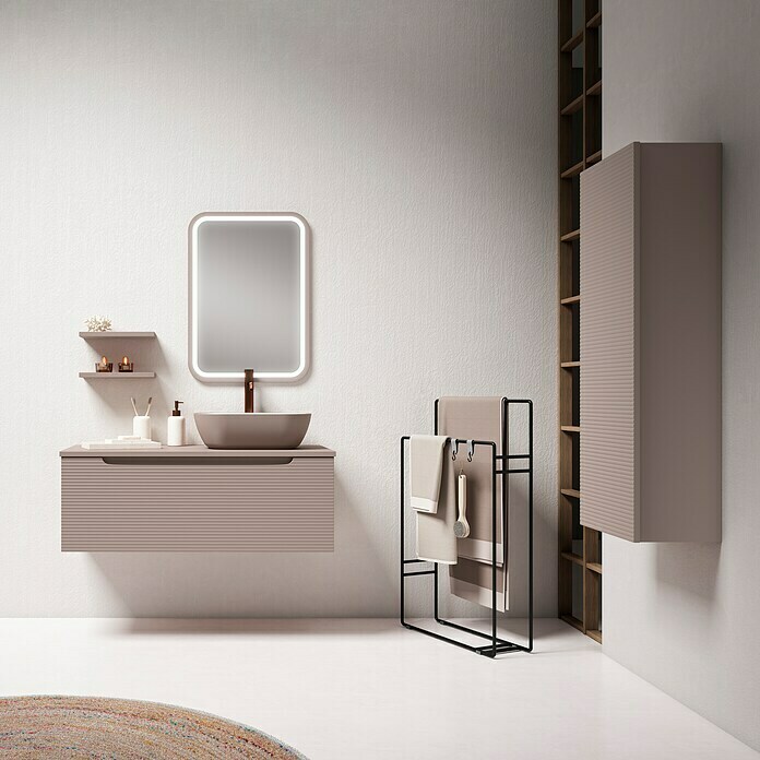 Mueble de baño con lavabo Espacio L negro 60x35 cm