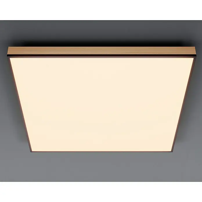 Globo Doro Panel LED - 36 W, 59 x 59 cm, Marrón, Blanco cálido - Lámpara de techo LED moderna con marco de madera. Este elemento de diseño elegante agrega un ambiente cálido y acogedor a cualquier estancia.