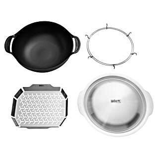 Weber Crafted Wok para barbacoa Set (Acero inoxidable, 4 pzs.)