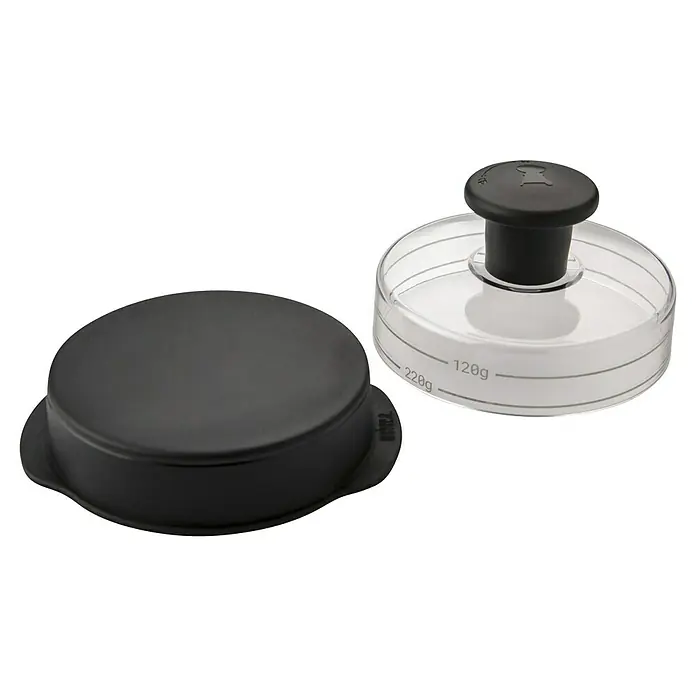 Weber Hamburgerpresse - L x B x H: 13 x 8,8 x 16,5 cm, Kunststoff - Weber Burgerpresse mit schwarzem Deckel und Messbecher. Zum einfachen Formen von Burger Patties mit Gewichtsangaben.